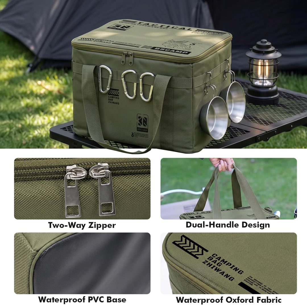 campingbox faltbar, ZoneYan 30L Camping Gear Organizer, Picknick-Organizer-Tasche, Taktische Camping