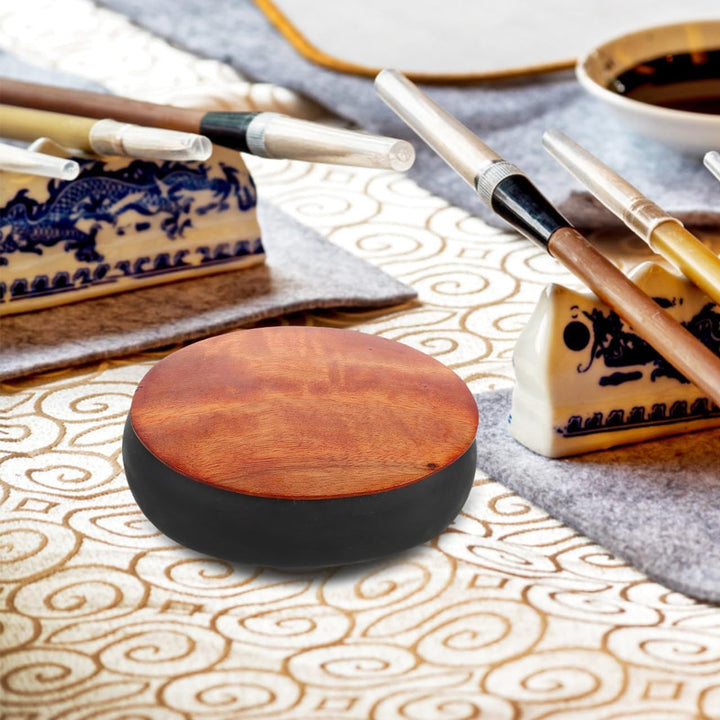 STOBAZA Tragbarer Kleiner Tuschestein aus Naturstein mit Deckel Chinesischer Kalligrafie Tintenstein