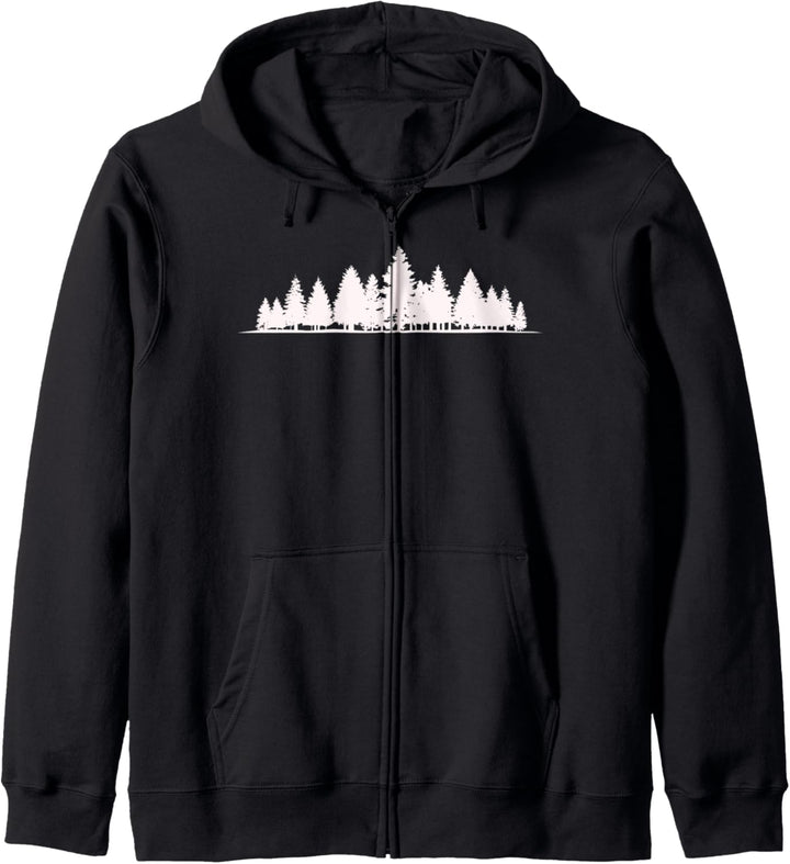 Wald Silhouette Wandern Natur Camper Souvenir Kapuzenjacke