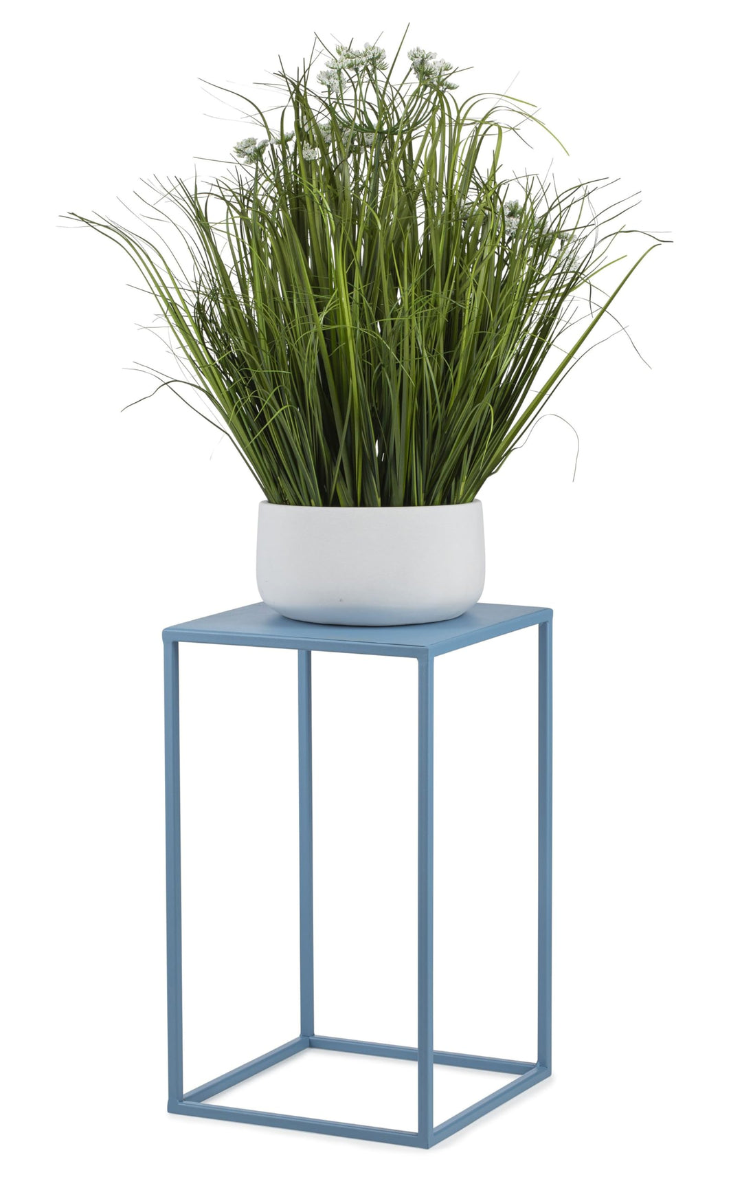 HowHomely Blumenständer Metall Blau 40 cm Hoch - Solider und Robuster Blumenhocker Metall - Pflanzen