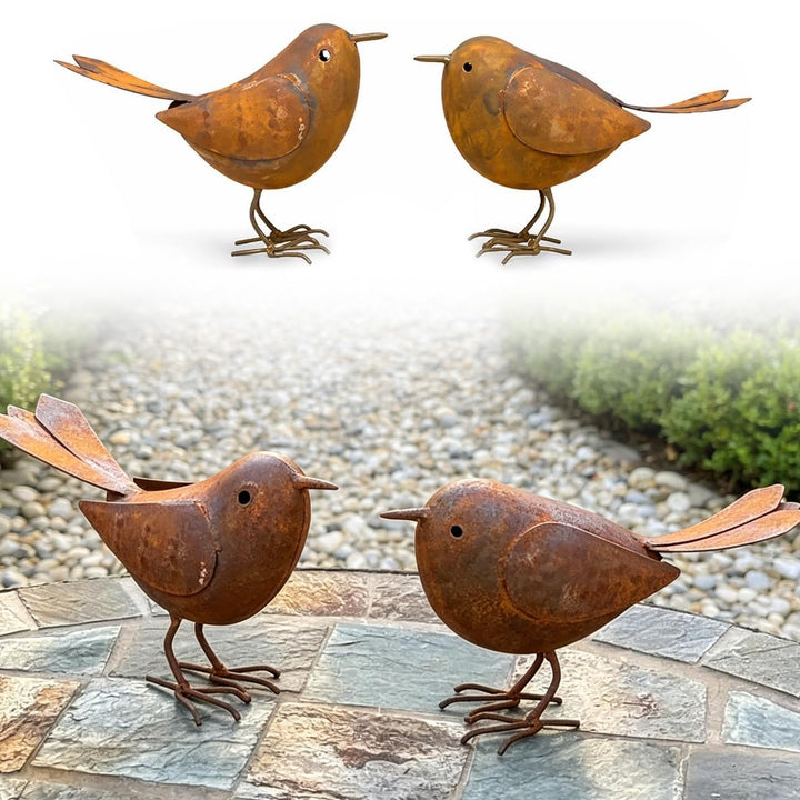 Gartenstecker Rost,2 Stück Vögel Gartenstecker,Rost Vogel Gartendeko für Draussen,Dekorative Gartenp