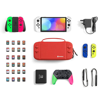 tomtoc Tasche Case für Nintendo Switch / Switch OLED Modell, Hard Tragetasche für Switch Konsole, 24