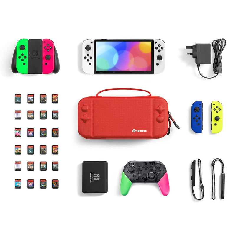 tomtoc Tasche Case für Nintendo Switch / Switch OLED Modell, Hard Tragetasche für Switch Konsole, 24