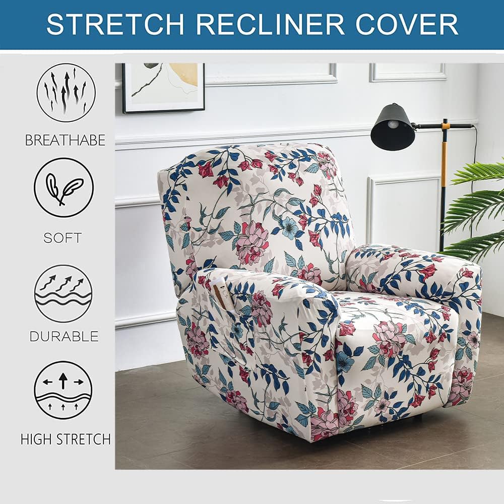 Meigeh Sessel überzug Liegebezüge Stretch Sesselschoner Relaxsessel Sesselbezüge 4 Stück Liegeschutz