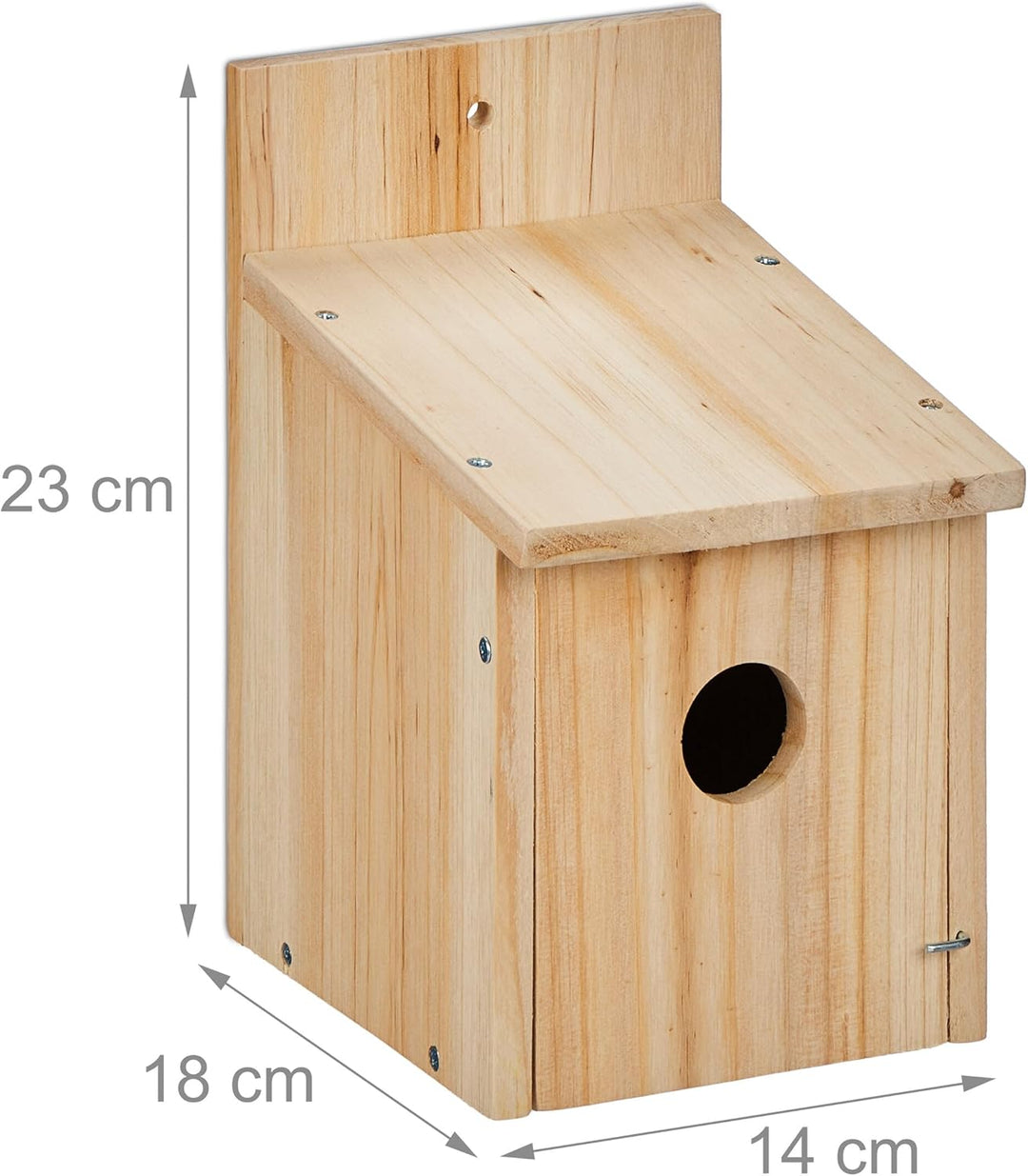 Relaxdays Nistkasten Bausatz für Vögel, 2er Set, 35 mm Einflugloch, HBT 23x14x18 cm, Vogelhaus selbe