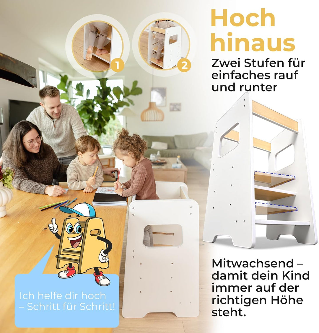 Lernturm für Kinder ab 1 Jahr – Mit Aktivitätskarten für echte Nutzung im Alltag, sicherer Learning