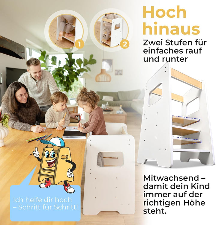 Lernturm für Kinder ab 1 Jahr – Mit Aktivitätskarten für echte Nutzung im Alltag, sicherer Learning