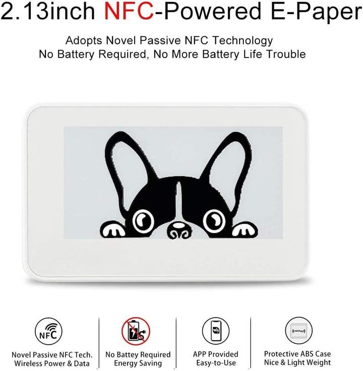 IBest 2.13inch Passive NFC-Powered e-Paper Black/White e-Ink Display, No Battery Required, Wireless