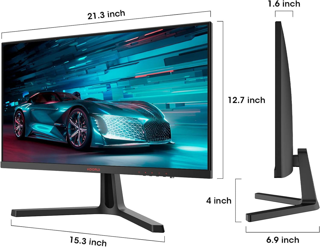 KOORUI Monitor 24 Zoll, Full-HD Gaming Monitor PC Bildschirm VA 1ms 165Hz Monitor, DCI-P3 85%, Adapt