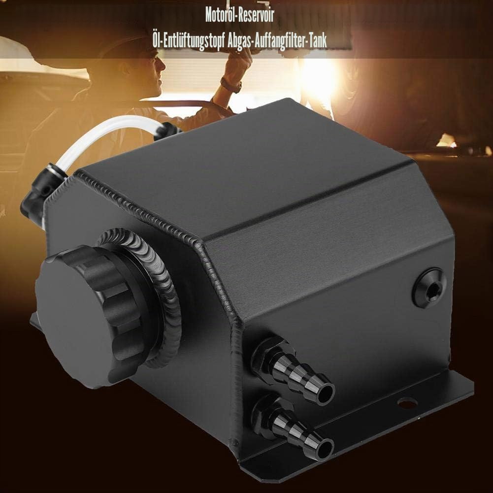 KIMISS Aluminiumlegierung Motor Universal Ölbehälter Öl Atmungsaktiv Topf Abgas Catch Filter Tank(Sw
