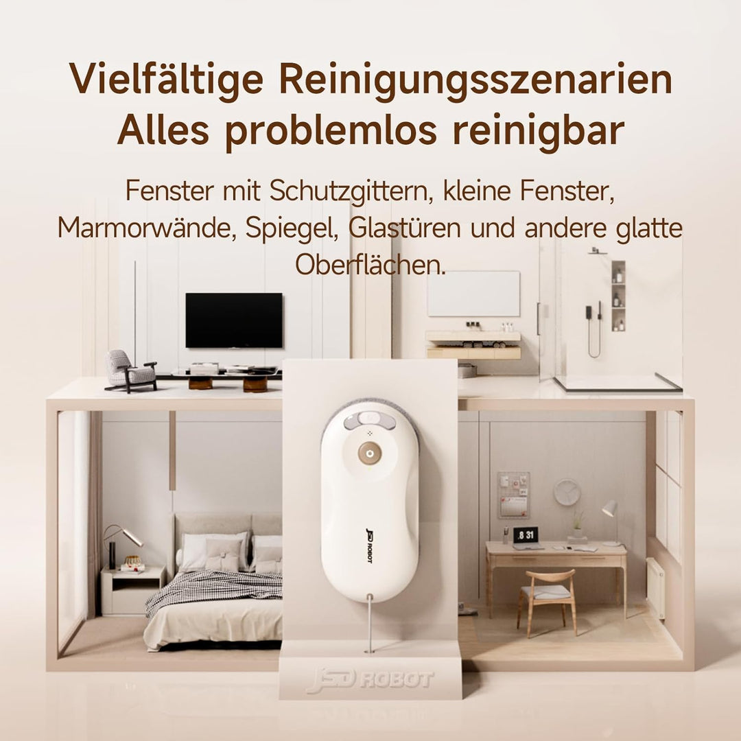 T30 Fensterputzroboter,5500 Pa Saugkraft,Sprühfunktion beidseitig, Geräuscharm,6,05 cm Ultradünn, Au