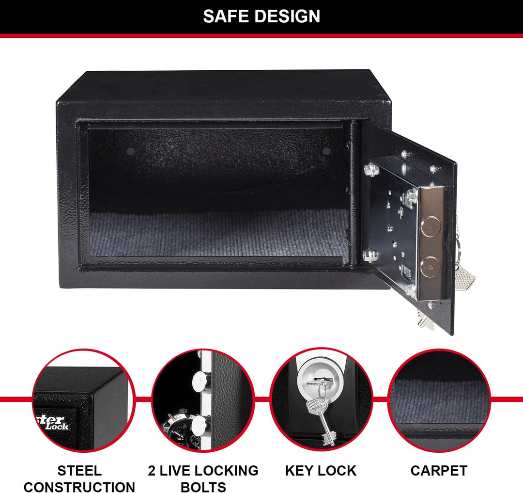 Master Lock Tresor mit Schlüssel, 9 L, 16.7 x 29 x 26.4 cm Schlüsselschloss 9 L, Schlüsselschloss 9