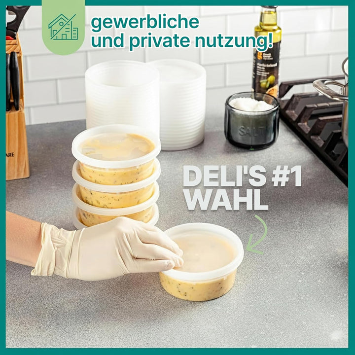 JoyServe Deli-Lebensmittelbehälter mit Deckel – 8 oz 60 Sets – ideal für Lebensmittel, Snacks, zum M