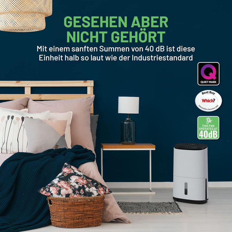 Meaco Ultra Leise Luftentfeuchter - MeacoDry Arete® One 25L Raumentfeuchter & Luftreiniger für Wohnu