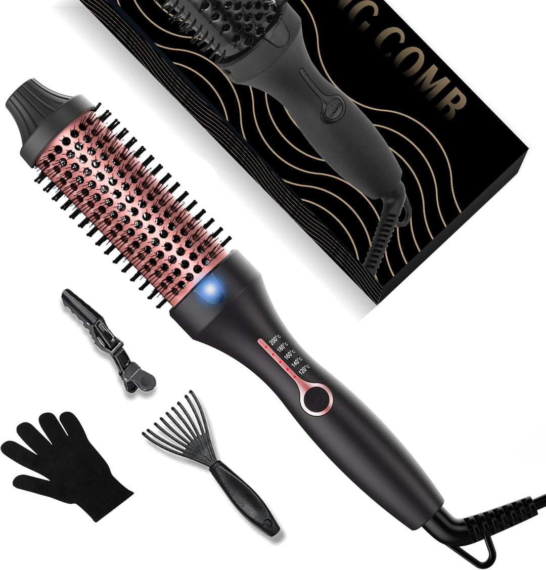 38mm Wärmebürste Thermal Brush, Thermobürste Rundbürste 120-200℃, Heat Brush Double Spannung Erhöhen