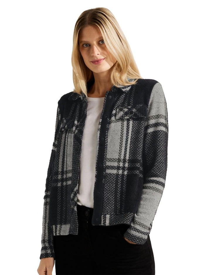Cecil Damen B320782 Jacquard Jacke Kariert L Schwarz, L Schwarz
