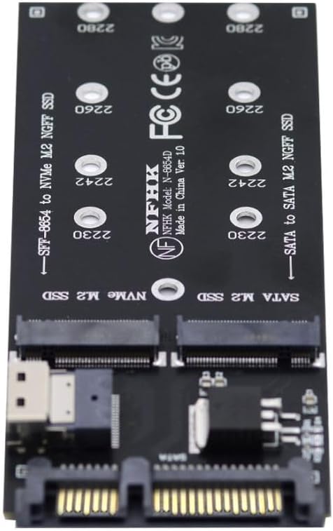 chenyang M.2 NVME PCIE SSD auf SFF-8654 ＆ NGFF SATA SSD auf SATA 2 in 1 Combo Adapter für Mainboard(