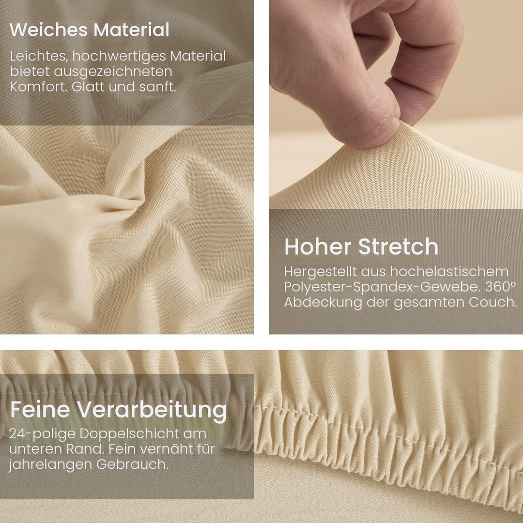ShowyLive Sofa Überzug Couch Überzug 2er Set für Ecksofa L-Form Sofabezug 3 Sitzer+3 Sitzer, mit 2 S