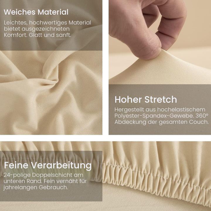 ShowyLive Sofa Überzug Couch Überzug 2er Set für Ecksofa L-Form Sofabezug 3 Sitzer+3 Sitzer, mit 2 S