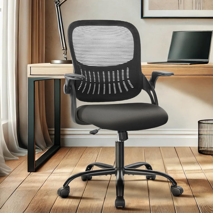 DUMOS Bürostuhl Ergonomisch, Schreibtischstuhl mit Lendenwirbelstütze, Verstellbaren Armlehnen Drehs
