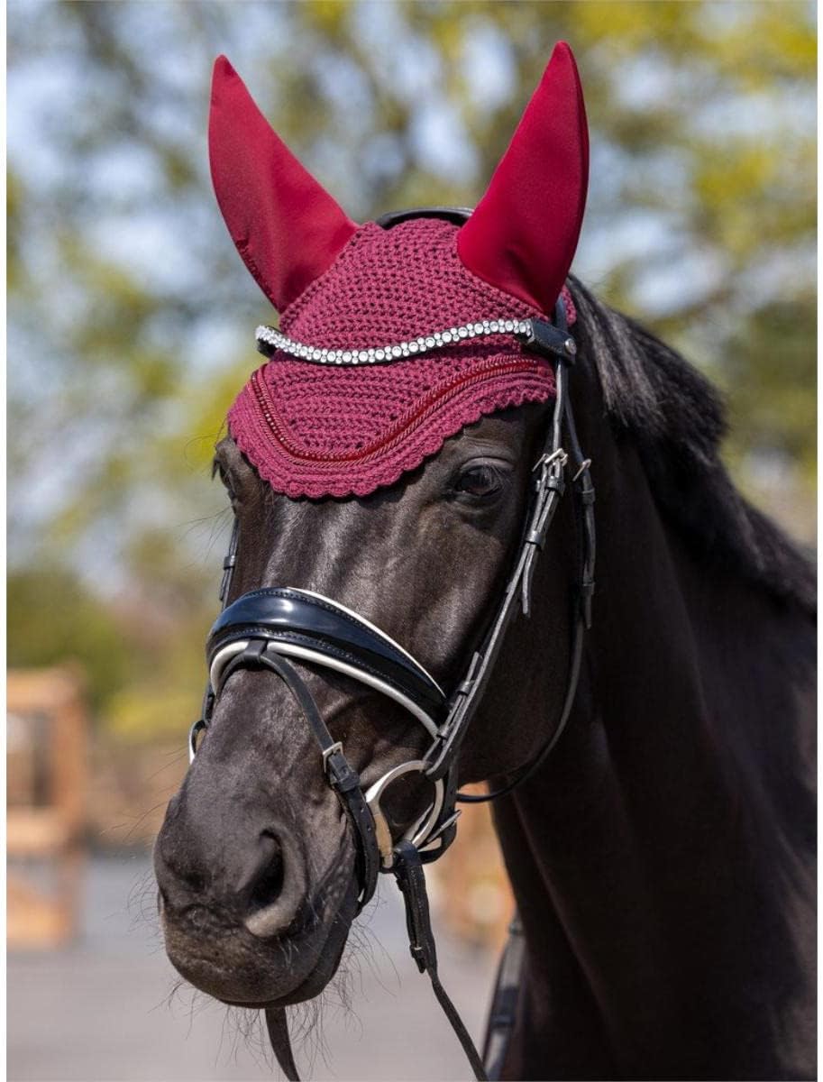 LeMieux Diamante Acoustic Fly Hood Burgundy Fliegenhaube L burgunderfarben, L burgunderfarben