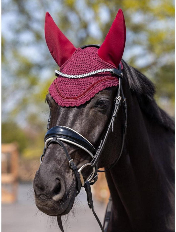 LeMieux Diamante Acoustic Fly Hood Burgundy Fliegenhaube L burgunderfarben, L burgunderfarben