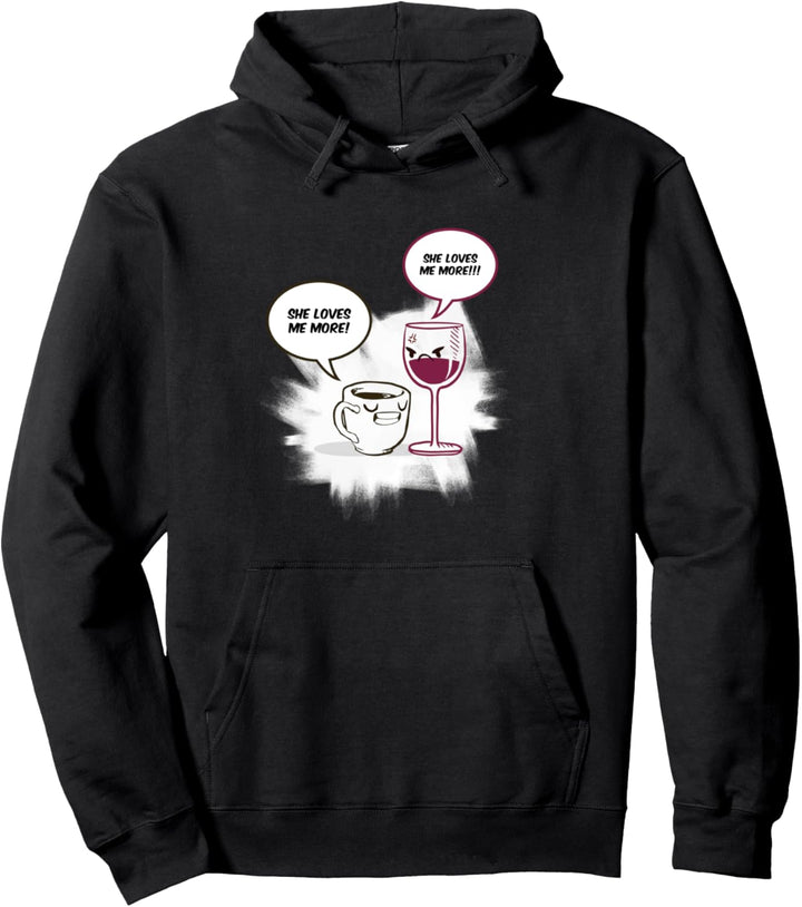 Sie liebt mich mehr als Wein Lustiges Geschenk Pullover Hoodie