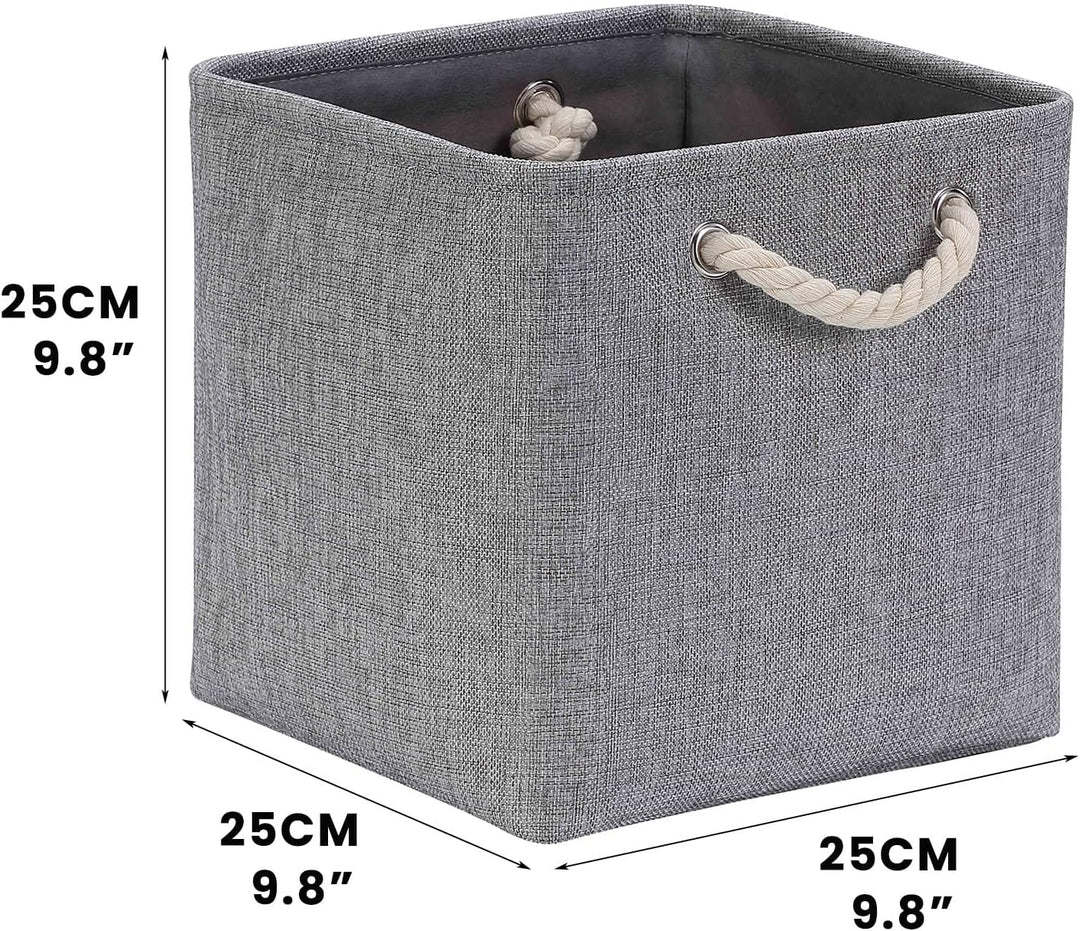 Mangata Aufbewahrungsbox 25x25x25 cm, Aufbewahrungskorb mit Griff, Aufbewahrung Korb Stoff für Regal