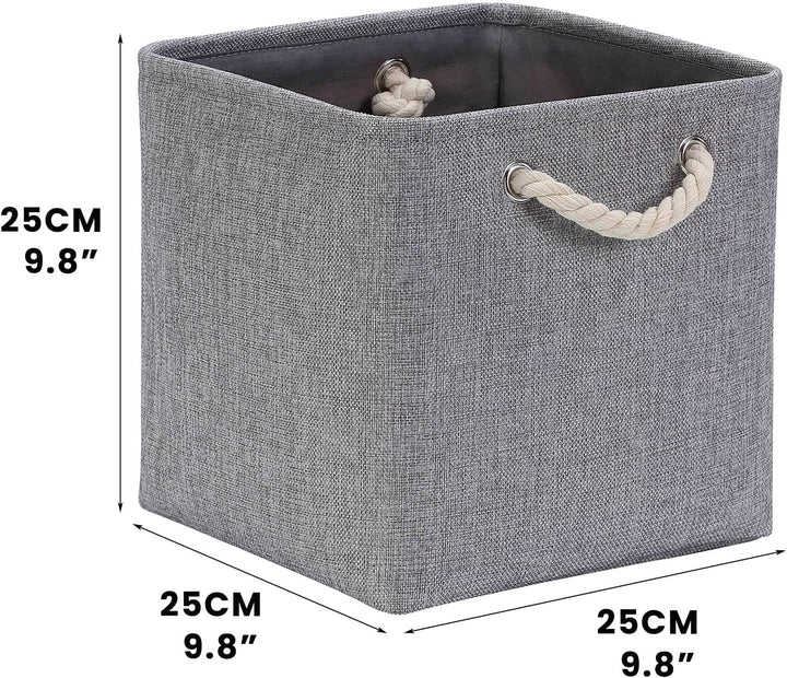 Mangata Aufbewahrungsbox 25x25x25 cm, Aufbewahrungskorb mit Griff, Aufbewahrung Korb Stoff für Regal