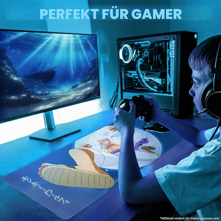 One Piece Mauspad XXL 80x35 cm, Schreibtischunterlage Gross, PC Mousepad Gaming rutschfest Schreibti