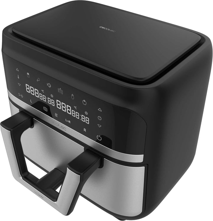 Cecotec Heissluftfritteuse ohne Öl - 9L teilbar in 2 - Air Fryer Cecofry Dual 9000. 2850W, diätetisc