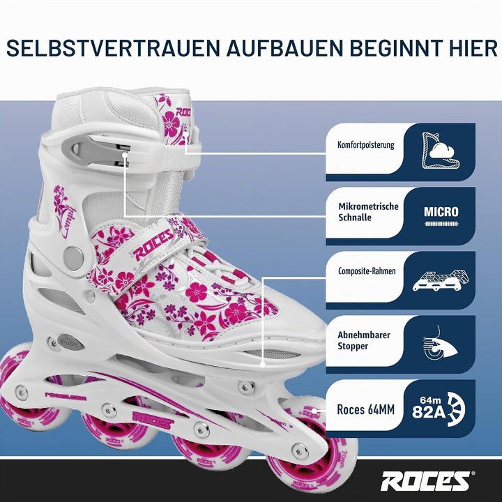 Roces Mädchen Inline-skates Compy 8.0 26-29 white/Violet, 26-29 white/Violet