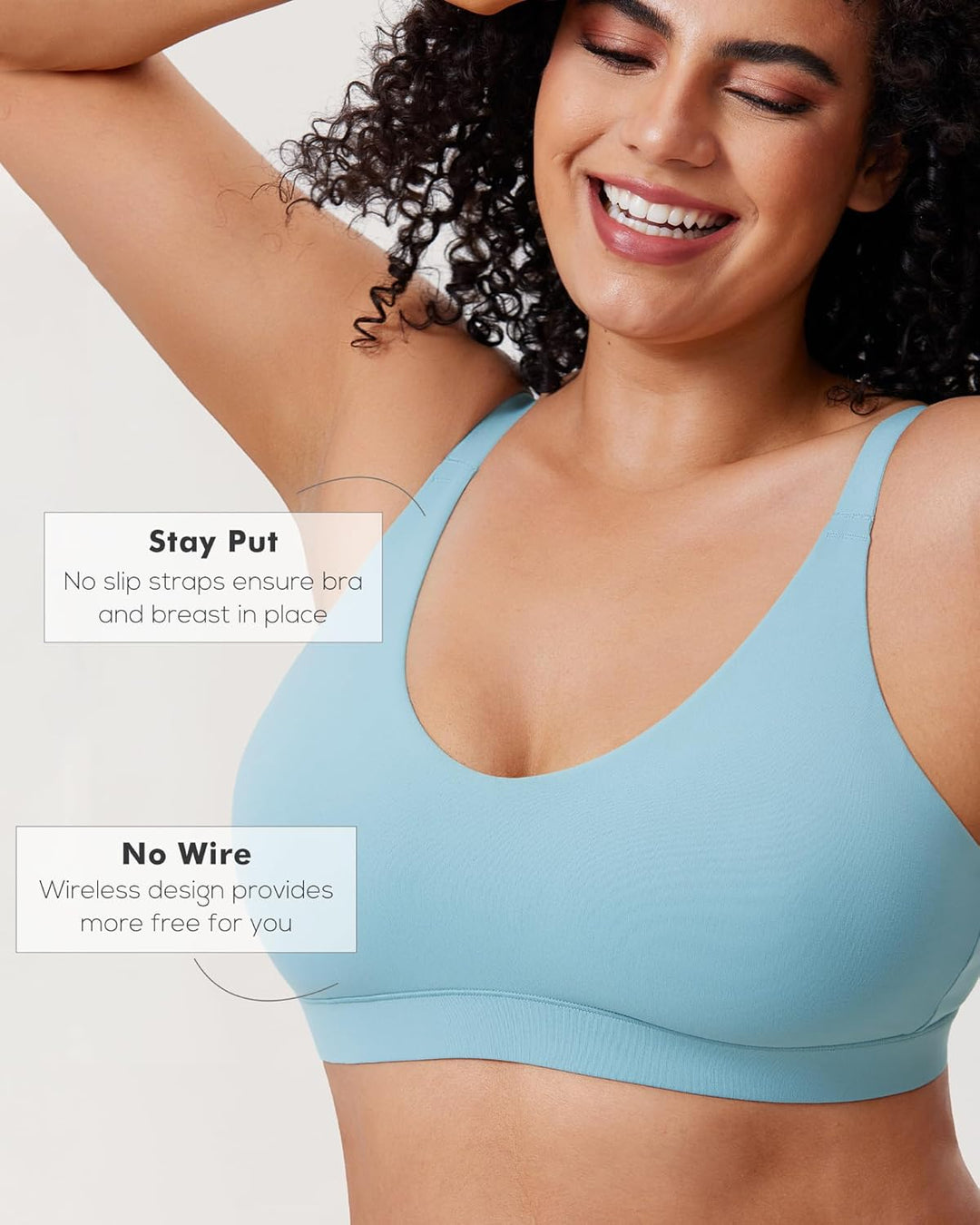 DELIMIRA Damen Bralette Tshirt BH ohne Bügel Grosse Grössen Nahtlos Soft BHS Komfort Ungefüttert M R