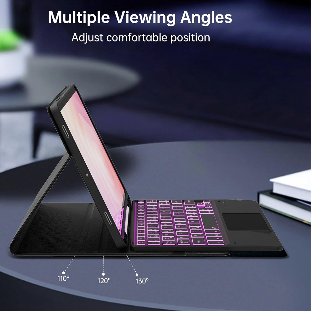 Für Galaxy Tab S11 11" Tastatur Hülle - 7 Farben Beleuchtung Abnehmbare Trackpad Tablet Cover - Bele