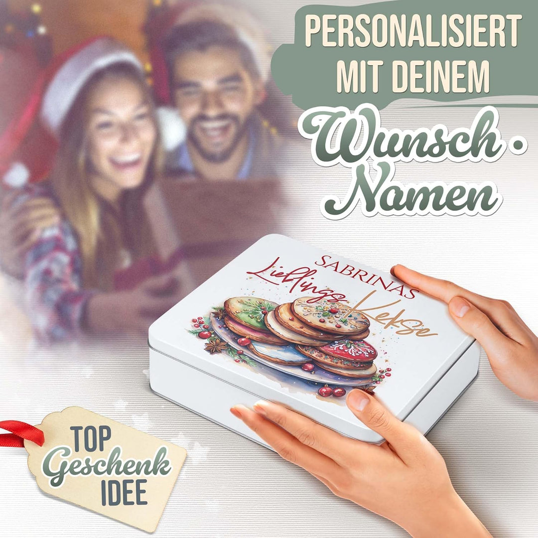 Print Royal PR Geschenkdose mit Name personalisiert - Lieblingskekse - Blechdose bedrucken, Aufbewah