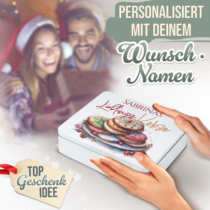 Print Royal PR Geschenkdose mit Name personalisiert - Lieblingskekse - Blechdose bedrucken, Aufbewah