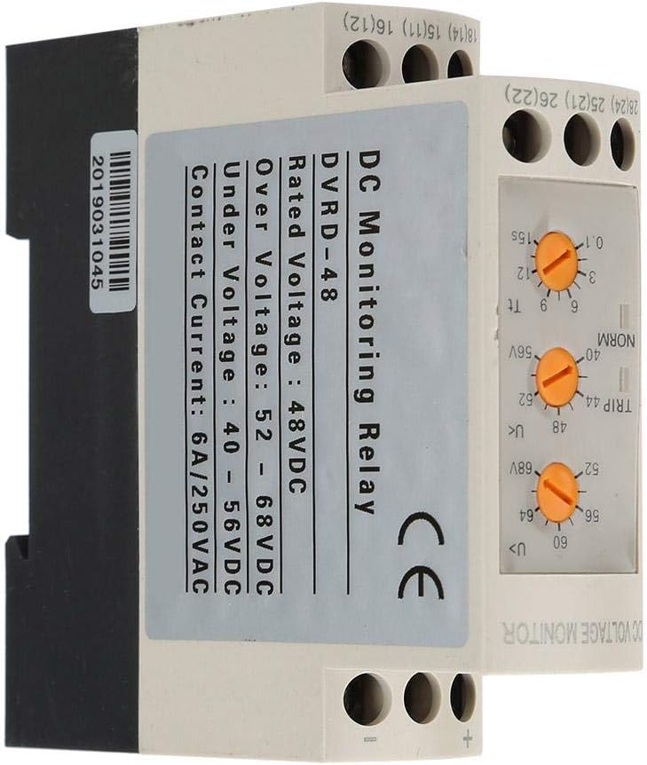 Fafeicy DC48V Überspannungs- und Unterspannungsschutzrelais Gleichstromkreis, 2 Sätze normalerweise