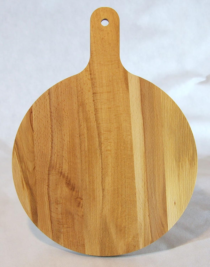 EFO Pizzabrett 30 cm | Pizzateller Holz aus massivem Buchenholz für Pizzaofen und Grill | Schneidebr