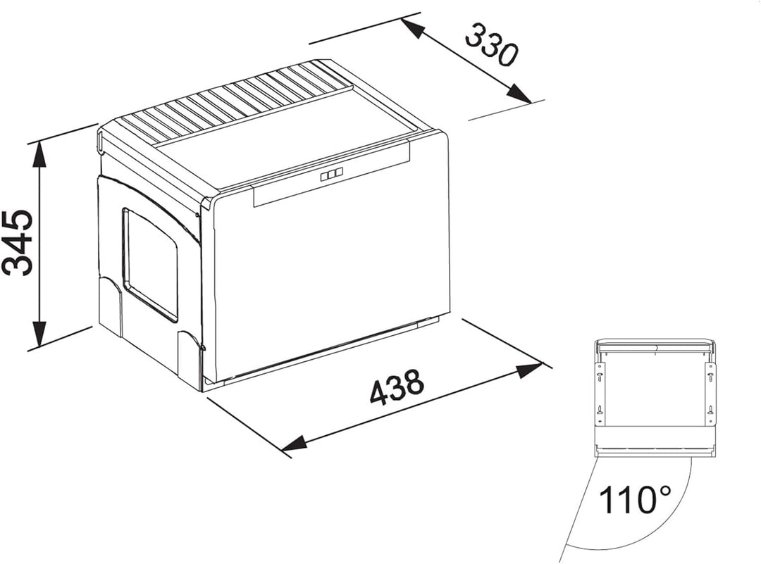 FRANKE Cube 50 32L schwarz rechteckig Trash kann Trash Dosen – (32L, eckig, schwarz, 438 mm, 330 mm,