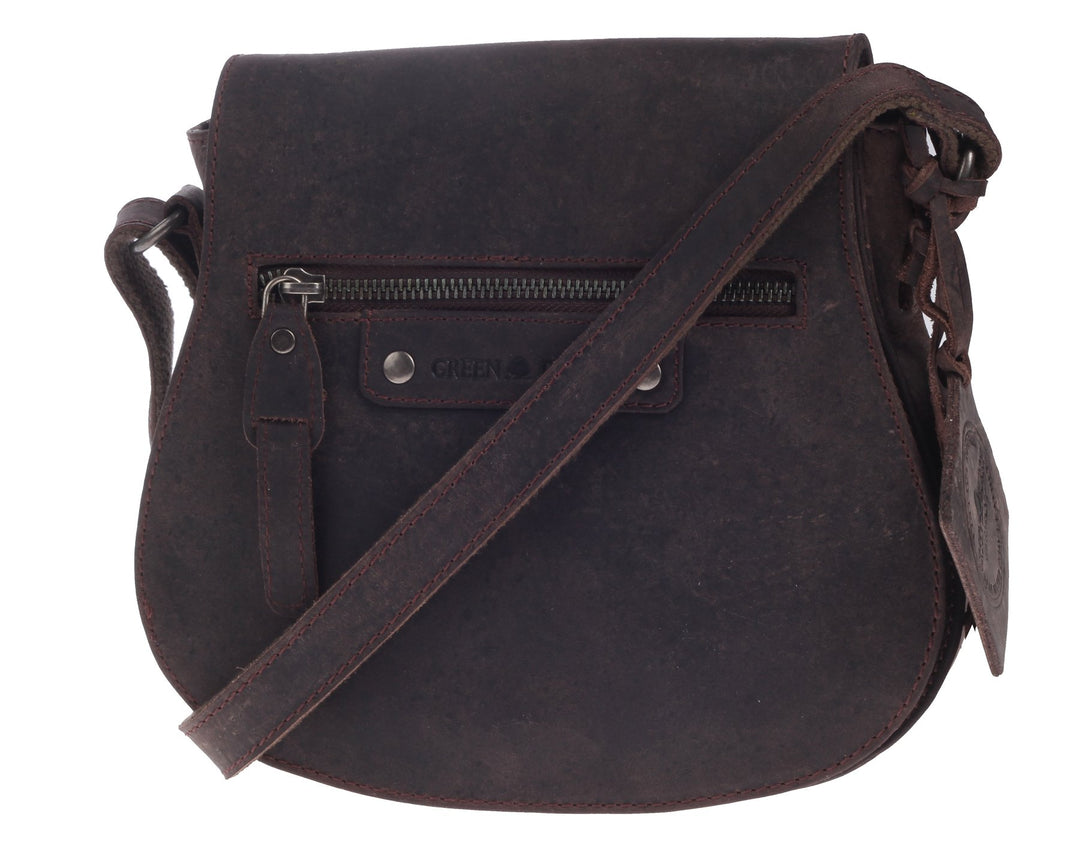 Greenburry Vintage Revival Clutch Leder Abendtasche Braun 23x20x7cm Handtasche Tasche