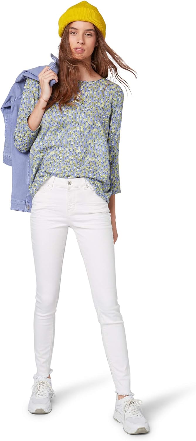 TOM TAILOR DENIM Blusen, Shirts & Hemden Tunikabluse mit Blumenmuster Lilac Flower Print, S