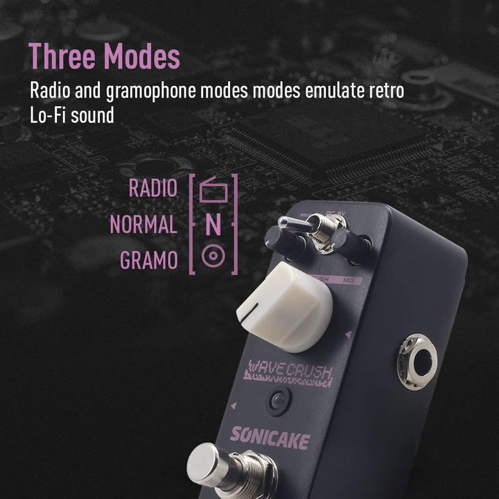 SONICAKE Bitcrusher Pedal Bitcrush Digital Sampling Rate Sample Reducer Gitarre Effektpedal Synth Sy