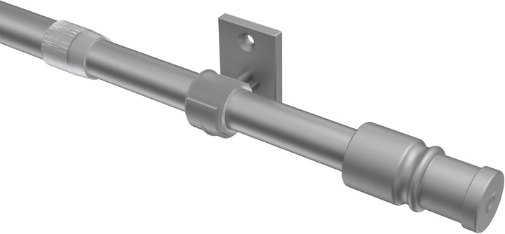 Interdeco Cafehausstangen (2 Stück), Scheibenstangen Silbergrau in 12 mm Ø, Sora, 55-85 cm ausziehba