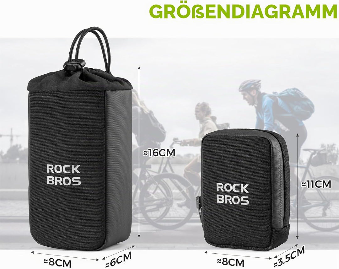 ROCKBROS Fahrrad Satteltasche mit Flaschenhalter und 0,3L Mini Tragbare Fahrradsatteltasche, Kompakt