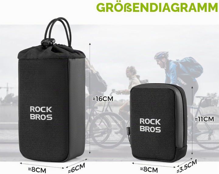 ROCKBROS Fahrrad Satteltasche mit Flaschenhalter und 0,3L Mini Tragbare Fahrradsatteltasche, Kompakt