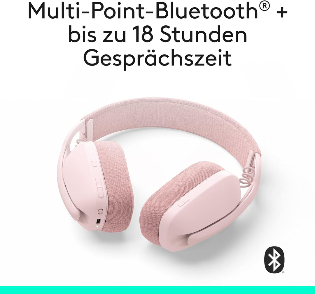Logitech Zone Vibe 100 Leichte, kabellose Over-Ear-Kopfhörer mit geräuschunterdrückendem Mikrofon, M