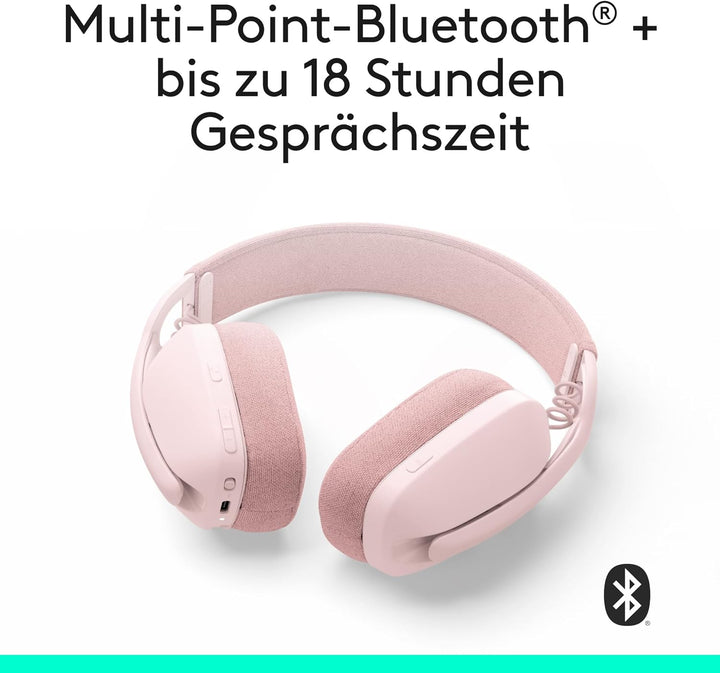 Logitech Zone Vibe 100 Leichte, kabellose Over-Ear-Kopfhörer mit geräuschunterdrückendem Mikrofon, M