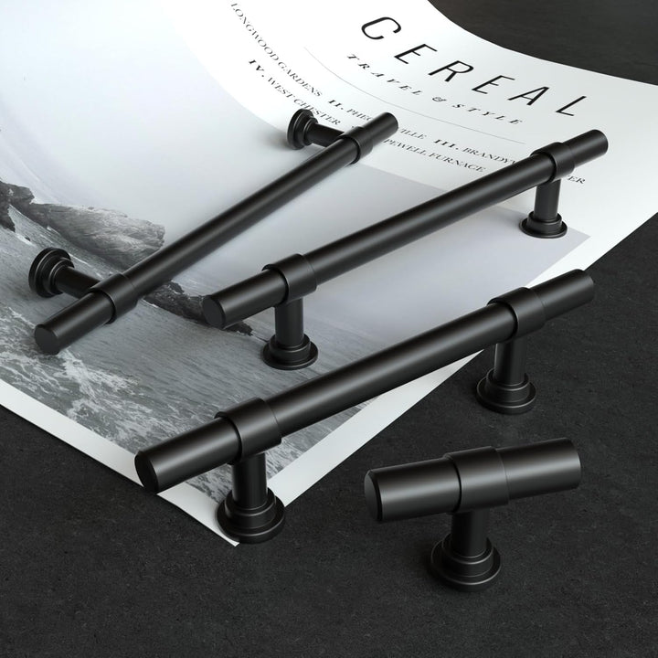 LONTAN 10 Stück Griffe für Küchenschränke Schwarz Griffe Küchengriffe 160mm lochabstand Schrankgriff