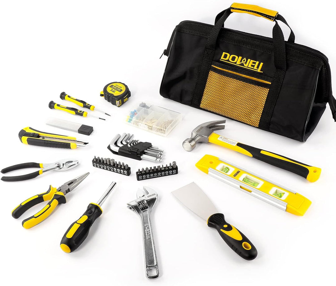 DOWELL 146PCS Hausbesitzer Werkzeug Set, Haushalt Reparatur Werkzeug Kit mit 14-Zoll breiten Mund of