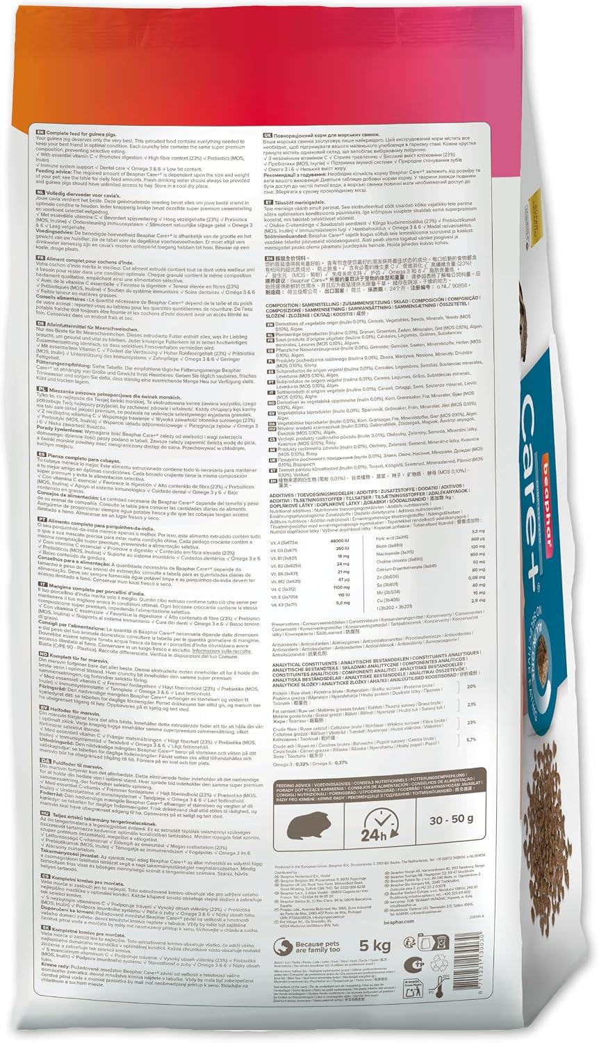 Care+ Meerschweinchen | Meerschweinchenfutter mit lebenswichtigem Vitamin C | Fördert den gesunden Z
